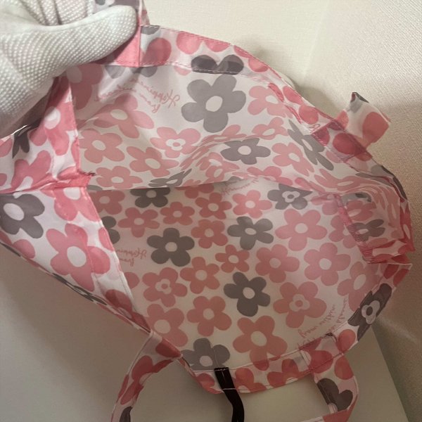 画像2: エコバッグ ピンク花柄 83 (2)